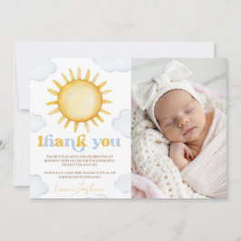 Convites Foto de Aniversário Sunshine Agradecimento