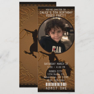 Convites Foto de aniversário Western Wild West Cowboy de co