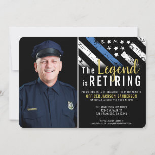 Convites Foto de aposentadoria do policial polícia