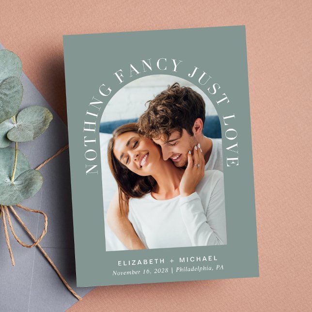 Convites Foto de Arch Nada Rico Apenas Ama Casamento Sage (Criador carregado)