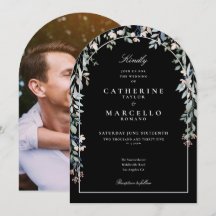 Foto De Arco Floral, Casamento Preto E Branco