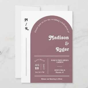 Convites Foto de Arco Retroativo Dusty RPTO Código QR RSVP 