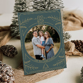Convites Foto de arte de linha de enfeites de natal