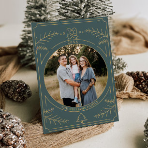 Convites Foto de arte de linha de enfeites de natal