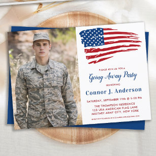 Convites Foto de Bandeira Americana do Partido Militar Indo