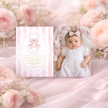 Foto de Batismo Cristão de Menina com Laço Rosa