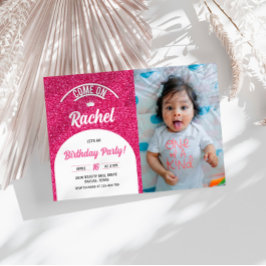 Convites Foto de boneca rosa-quente, Festa de boneca-moda