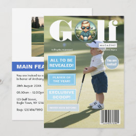 Convites Foto de Capa de Revista de Golfe para Aniversário 