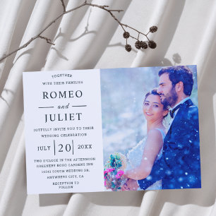Convites Foto de casal romântico Casamento