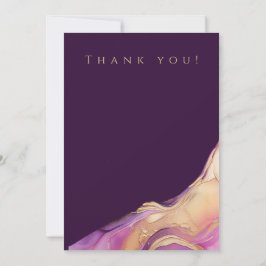 Convites Foto de Casamento - Agradecimento - Roxo e Dourado