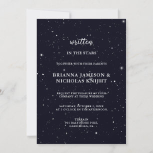 Convites Foto de casamento caligráfico das Estrelas