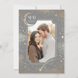 Convites Foto de Casamento Celestial Romântico da Noite Est