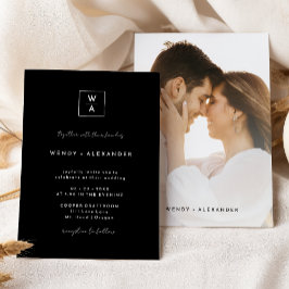 Convites Foto de Casamento com Crista de Monograma em Letra
