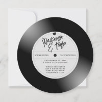 Foto de Casamento com Disco de Vinil Retrô