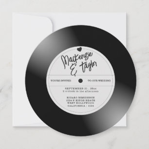 Convites Foto de Casamento com Disco de Vinil Retrô