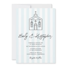 Foto de casamento com listras indo para a capela