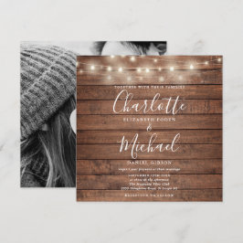Convites Foto De Casamento Da Corrente De Madeira De Luz Es