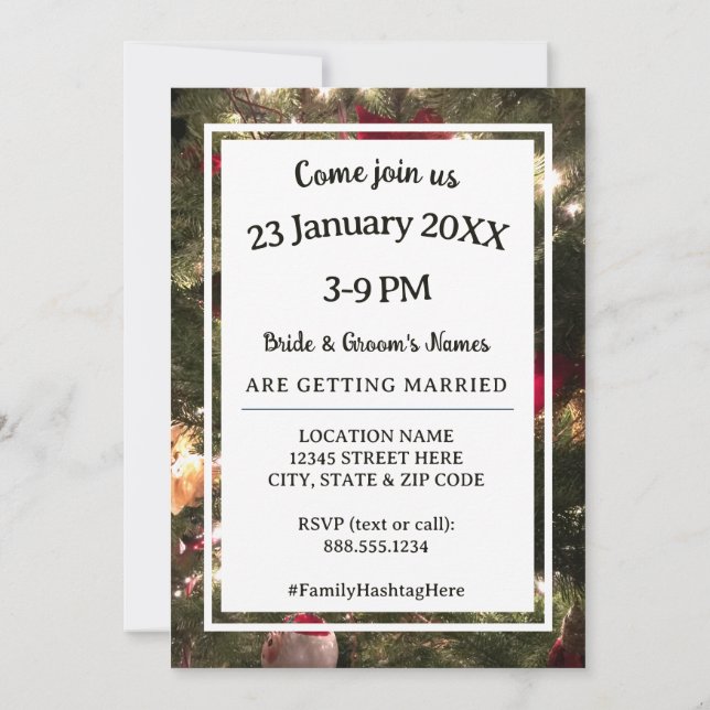 Convites Foto de Casamento da Família das Luzes Brilhantes  (Verso)