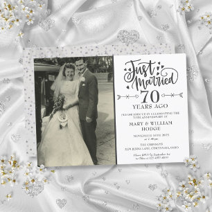 Convites Foto de casamento de 70º aniversário de casamento