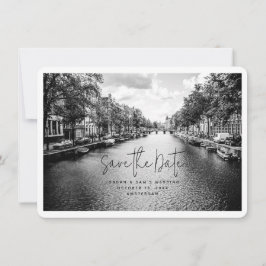 Convites Foto de casamento de Amsterdã Salvar a Data
