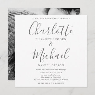 Convites Foto De Casamento De Assinatura Elegante