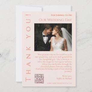 Convites Foto De Casamento De Blush Moderno - Obrigado-