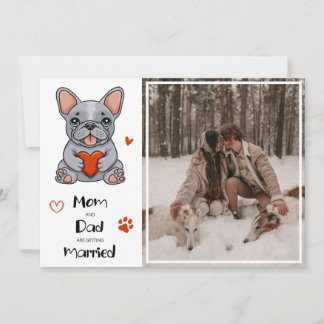 Convites Foto de Casamento de Bulldog Francês Bestial