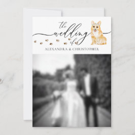 Convites Foto de casamento de cachorrinho Corgi