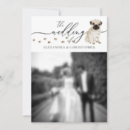 Convites Foto de casamento de cachorrinho Pug