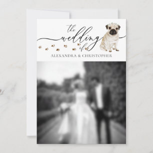 Convites Foto de casamento de cachorrinho Pug
