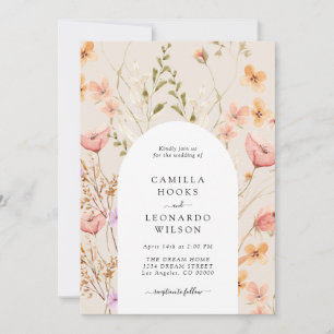 Convites Foto de Casamento de Flor Selvagem Russo de Flor S