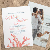 Foto de casamento de pintura de aquarela coral