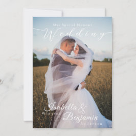 Convites Foto De Casamento De Rosa Chic Elegante