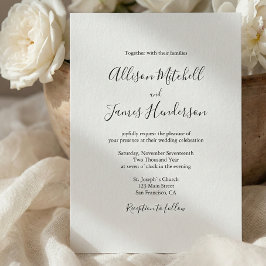 Convites Foto de Casamento de Script Manuscrito Simples Min