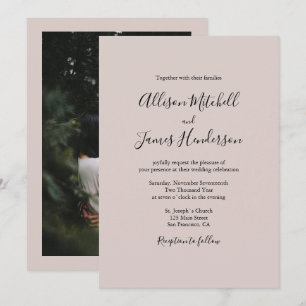 Convites Foto de Casamento de Script Manuscrito Simples Min