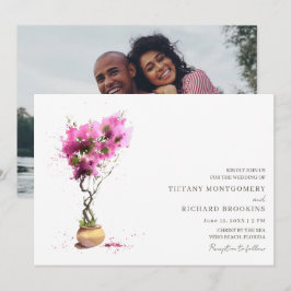 Convites Foto de Casamento de Verão em Destino Turístico