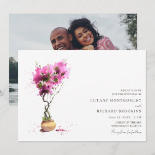 Convites Foto de Casamento de Verão em Destino Turístico
