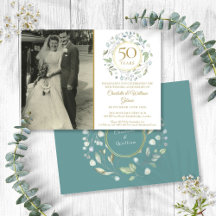 Foto de casamento do 50º aniversário com flora e f