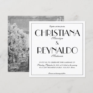 Convites Foto de Casamento do Na moda moderno Elegante Roar