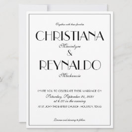 Convites Foto de Casamento do Na moda moderno Elegante Roar