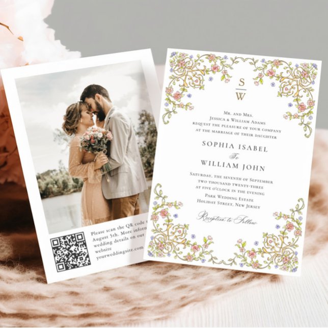 Convites Foto de casamento do Ornamentado vitoriano Grace F (Criador carregado)