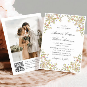 Convites Foto de casamento do Ornamentado vitoriano Grace F