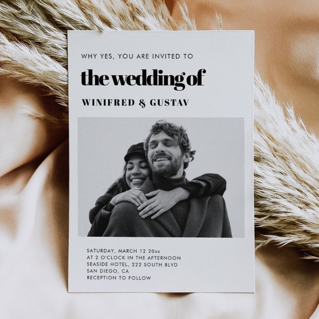Convites Foto de casamento elegante chic (Criador carregado)