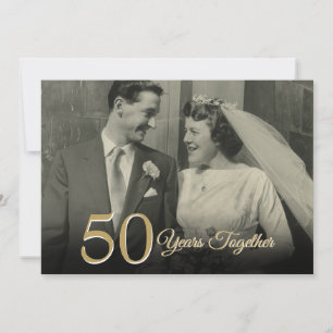 Convites Foto de casamento elegante para aniversário de qua