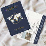 Convites Foto de Casamento em Passaporte de Destino Dourado<br><div class="desc">Apresentando nosso convite de casamento ""Passaporte para o Amor"" - Uma jornada para sempre! Você está pronto para embarcar na aventura mais emocionante da sua vida? O dia do seu casamento é o primeiro passo para uma incrível jornada juntos, e nosso convite de casamento ""Passaporte para o Amor"" é a...</div>