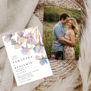 Convites Foto De Casamento Floral Da Elegante Iris