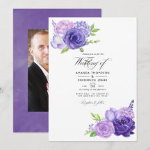 Foto de casamento floral em aquarela ultravioleta