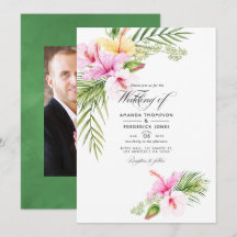 Foto de casamento floral tropical aquarela