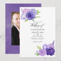 Foto De Casamento Floral Ultra Violet Watercolor