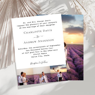 Convites Foto de casamento formal simples de luxo